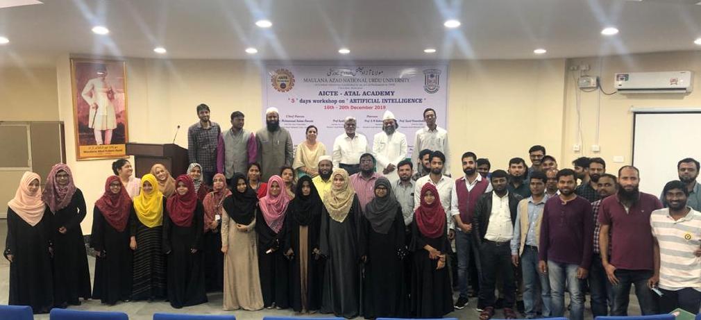 Group: (L-R) : Mr. Jameel Ahamed, Mr. Mohd. Yousuf, Dr Mohammed Yousuf Khan,   Prof. Saneem Fatima, Prof. S M Rahmatullah, Prof Syed Mohammed Haseebuddin Quadri  along with participants of the training programme.