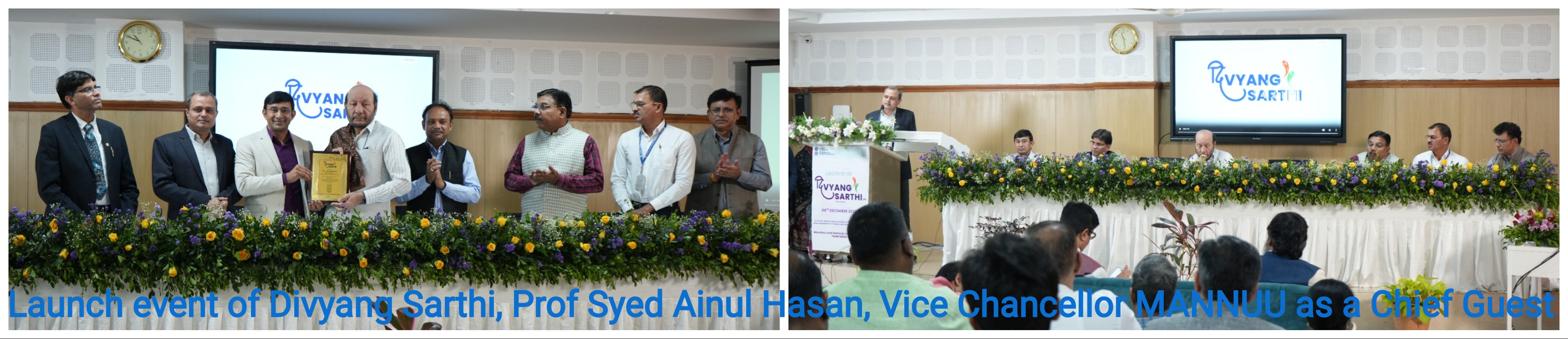 Launch event of Divyang Sarthi, Prof Syed Ainul Hasan, Vice Chancellor MANNUU as a Chief Guest 