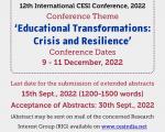 12th International CESI Conference, 2022