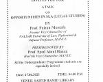 Department of Public Admin & Legal Studies Invites you for a Talk on Opportunities in M.A (Legal Studies)
