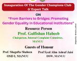 Inauguration of University Gender Champions Club and Expert Talk