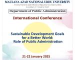 International Conference: Sustainable Development Goals for a Better World: Role of Public Administration