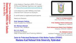 Three Day Online Workshop on Developing MOOCs for School