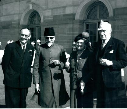 Maulana Abul Kalam Azad, Congress President is seen on his way to Vicergal Lodge to meet H.E. The Viceroy of India, Lord Wavell, on June 24, 1945 during Leader’s Conference