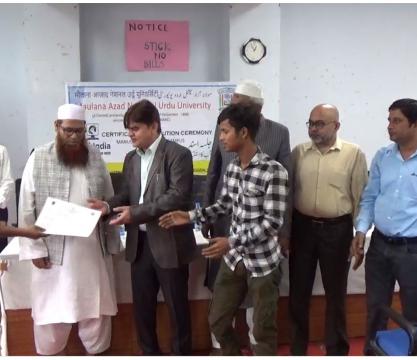 Certificate Distribution of Electrician batch  2022-24 and Plumbing batch 2023-24 MANUU ITI Darbhanga students on ITI Darbhanga dated 25.10.24 on MANUU