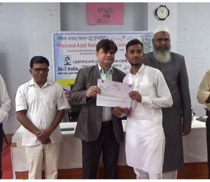 Certificate Distribution of Electrician batch  2022-24 and Plumbing batch 2023-24 MANUU ITI Darbhanga students on ITI Darbhanga dated 25.10.24 on MANUU