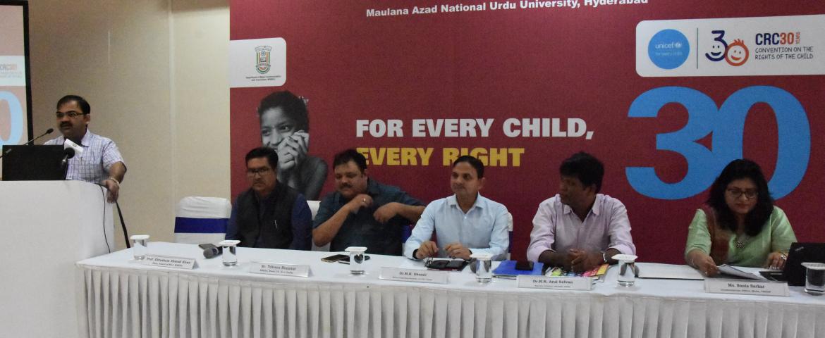 Fariyad: Prof. Mohd. Fariyad addressing. Prof. Ehtesham Ahmad Khan, Mr. Tehseen Munawar, Dr. M. H. Ghazali, Dr. K.S. Arul Selvan, Ms. Sonia Sarkar also seen.