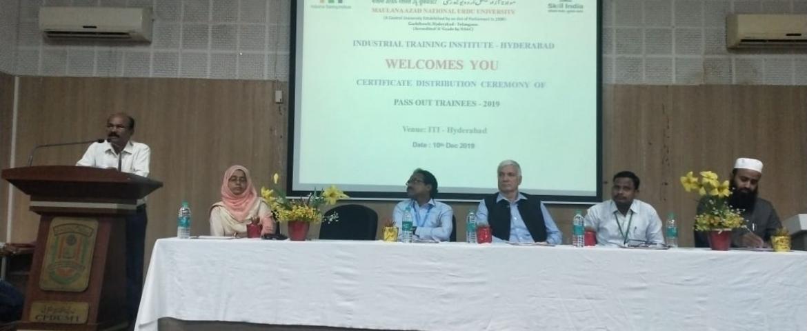 ITI Guest: Mr Narsaiah addressing. Dr . Surya Prakash, Mr. Laxmi Narayan, Prof. Ayub Khan, Dr. Mohd Yousuf Khan, Dr. Arshia Azam also seen.