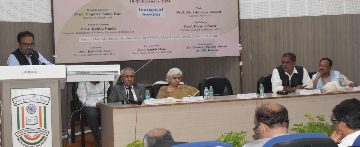 Studying women’s exclusion and discrimination is need of the hour - Prof. Ishtiaque Ahmed  Hyderabad: "Studying women’s exclusion and discrimination is need of the hour. Women need support for their inclusion into mainstream development for any society’s growth" said Prof. Ishtiaque Ahmed, Registrar, Maulana Azad National Urdu University (MANUU) while delivering presidential remarks in the inaugural session of a Two-Day National Seminar “Exploring Dynamics of Women’s Marginalisation in India: Challenges and