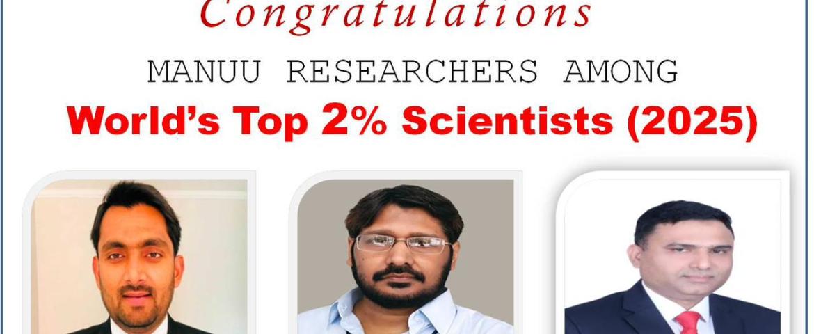 Three Faculty Members of MANUU recognized in world's top 2% scientists list Hyderabad: