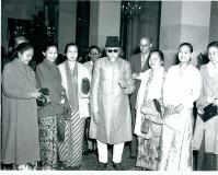 Maulana Abul Kalam Azad, Minister for Education, Govt. of India, gave on “At Home” at the Rashtrapati Bhavan, New Delhi on December 29, 1952, in honour of the delegates to the Seminar on the “statue of women in South As a” organized by the UNIESCO and the Asian Relation Organization. Social scientists from six south Asian countries met for the Seminar, which extended for six days. Delegates from Burma, Thailand and Indonesia with Maulana Abul Kalam Azad during the “At Home”