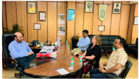 In a meeting of RLS officials Prof. Vinod Mishra, Ms. Britta Peterson, MR. Tauqueer Ali Sabri and Dr. K.M. Ziyauddin (HoD, Sociology) with Hon’ble Vice Chancellor, MANUU (2025)